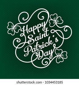 Typographic design template for Saint Patrick's Day with clover
