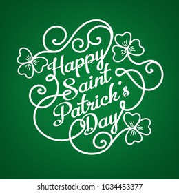 Typographic design template for Saint Patrick's Day with clover
