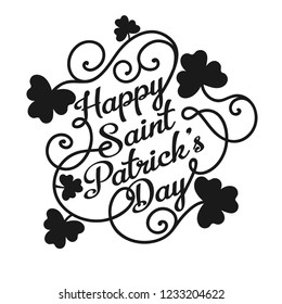 Typographic design template for Saint Patrick's Day with clover
