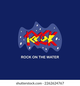 Typographic design for the word ROCK, suitable for digital printing businesses, especially t-shirt printing.