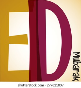 Typographic Eid Mubarak (Blessed Eid) card in vector format.