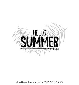 Typografisches Element mit Inschrift Hallo Sommer.Sommer Vektor-Schrift.
