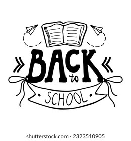 Typographic element with text back to school.Vector lettering.