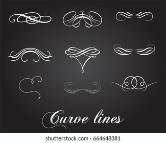 Typographic elements. Curve lines