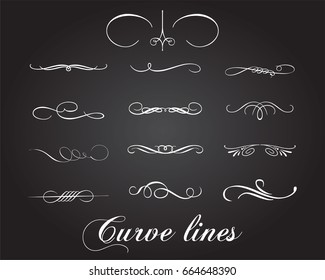 Typographic elements. Curve lines