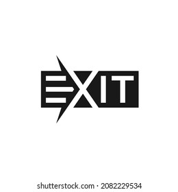 Typographic Exit, Icon Graphic Text Exit, Logo Design Inspiration