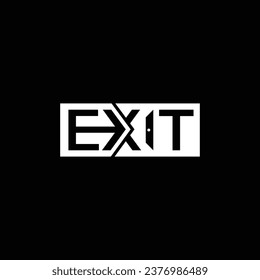 Typographic Exit, Icon Graphic Text Exit. Wordmark Exit. Logo Design Inspiration. Exit Design
