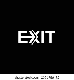 Typographic Exit, Icon Graphic Text Exit. Wordmark Exit. Logo Design Inspiration. Exit Design
