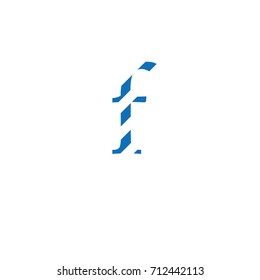typographic font letter f vector with outline lines