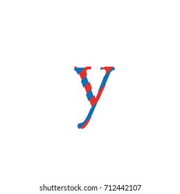 typographic font letter y vector with outline lines