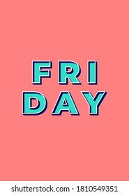 typographic Friday print with red background