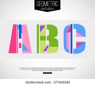 Typographic, geometric alphabet. Vector illustration
