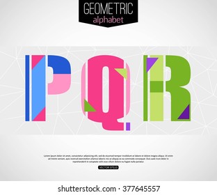 Typographic, geometric alphabet. Vector illustration
