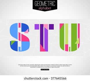 Typographic, geometric alphabet. Vector illustration