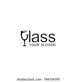 typographic glass logo
minimalist flat vector design with black color