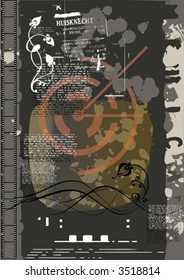 typographic grunge vector background with film strip