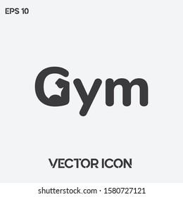 Typographic "GYM" vector icon illustration. Creative "GYM" vector logo. Premium quality.