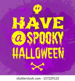Typographic Halloween greeting card design.