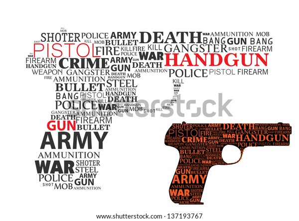 Typographic Handgun Stock Vector (Royalty Free) 137193767