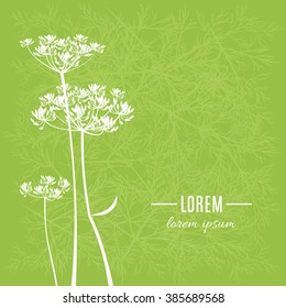 Typographic Happy Easter card. Green abstract floral background. Vector white dills. Spring design. Vector illustration