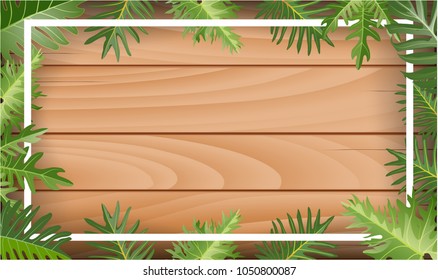 Wooden Sign Place Text On Exotic Stock Vector (Royalty Free) 1145485742