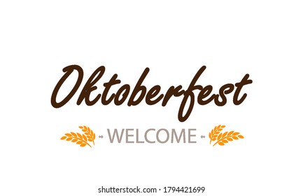 Typographic inscription Oktoberfest, vector art illustration.