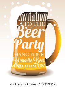 Typographic invitation to the Beer Party