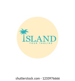 Typographic Island Logo Design Vector Icon Stock Vector (Royalty Free ...