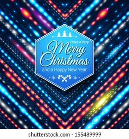 Typographic label for Merry Christmas and Happy New Year. Use it for Your winter holidays design. Vector illustration.
