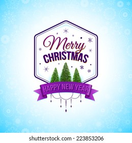Typographic label for winter holidays. Vector illustration.
