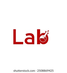 Typografisches "Labor"-Vektorlogo. Lab-Logo-Vorlage, Vektordesign mit negativem Leerzeichen-Logo.