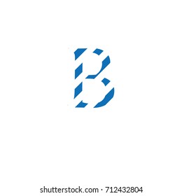typographic letter B letter editable vector, blue lines, camouflaged decorative background