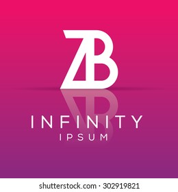 Typographic letter combination symbol. Alphabet Z and B letter combination logo. Vector illustration.
