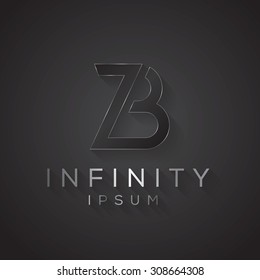 Typographic letter combination symbol. Alphabet Z and B letter combination logo. Vector illustration.