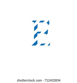 typographic letter E letter editable vector, blue lines, camouflaged decorative background