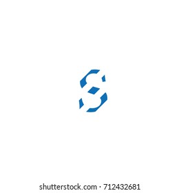 typographic letter s letter editable vector, blue lines, camouflaged decorative background