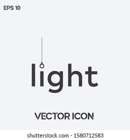Typographic "Light" vector icon illustration. Creative "Light" vector logo. Premium quality.