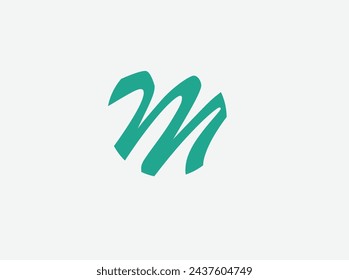 Typographic logo font letter elegant font modern logo font m logo bpld green latin