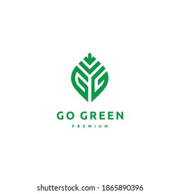 Logotipo tipográfico Letra G Monograma G para Ir Verde, icono de letras de lujo aislado en fondo blanco