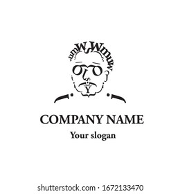 Typographic Logotype for music band or barber shop. Original lettering portrait. 