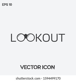 Typographic "Lookout" vector icon illustration. Premium quality. 