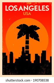 Typographic Los Angeles City Poster Design