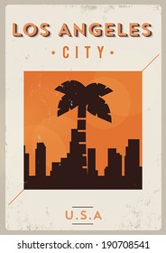 Typographic Los Angeles City Poster Design