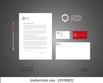 Typographic m symbol. Elegant minimal style corporate identity template. Letter envelope and business card design. Vector illustration.