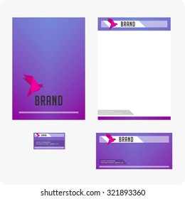 Typographic m symbol. Elegant minimal style corporate identity template. Letter envelope and business card design. Vector illustration.