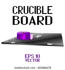 Typographic Machine. Crucible Board. Vector Illustration