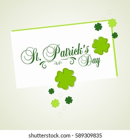 Typographic map dedicated to St. Patrick's Day with green elements and symbols of the holiday as postcard, background, business cards