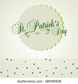 Typographic map dedicated to St. Patrick's Day with green elements and symbols of the holiday as postcard, background, business cards