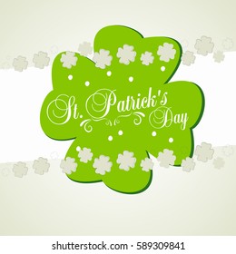 Typographic map dedicated to St. Patrick's Day with green elements and symbols of the holiday as postcard, background, business cards