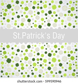 Typographic map dedicated to St. Patrick's Day with green elements and symbols of the holiday as postcard, background, business cards